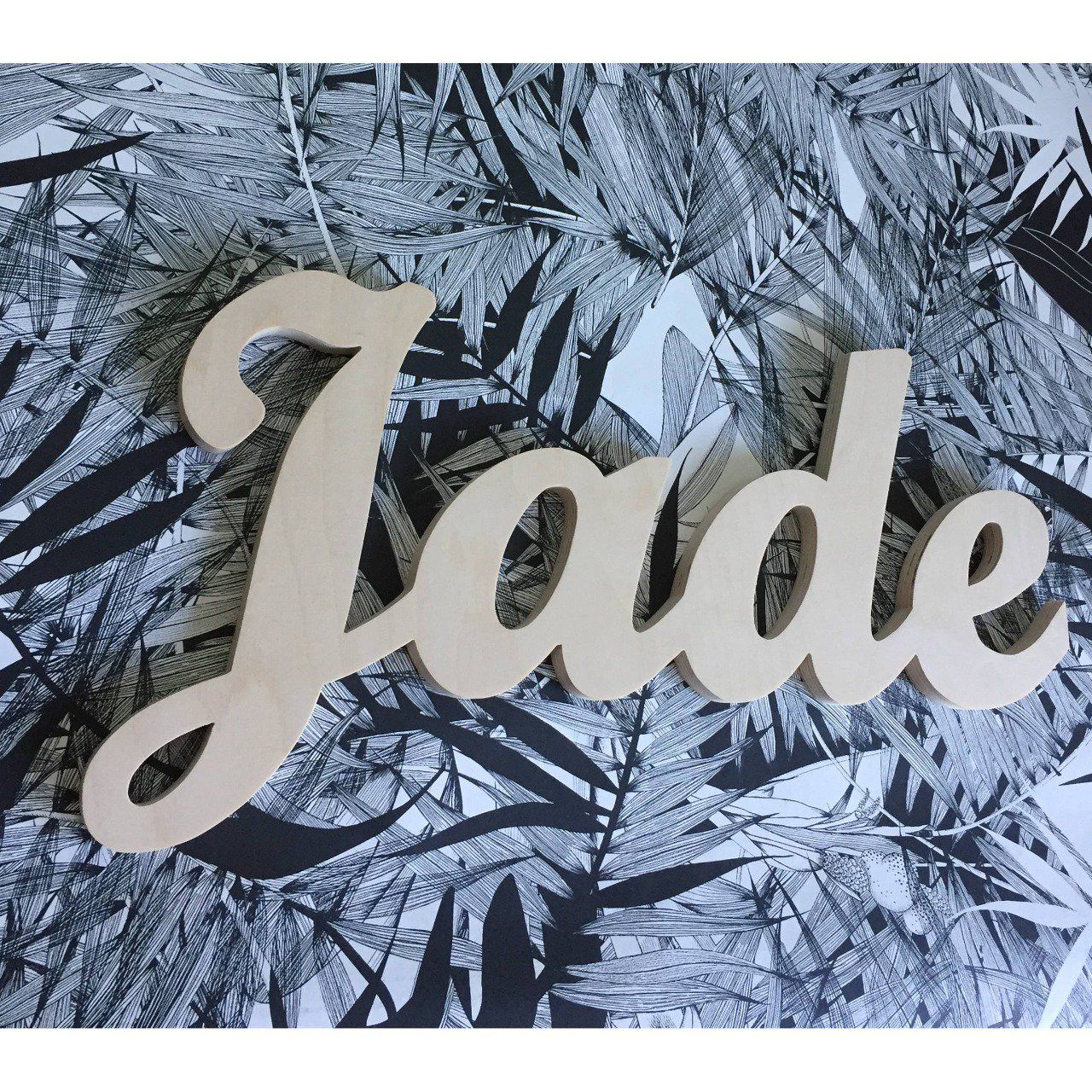 Grand prénom Jade, finition naturelle. - Mylittledecor