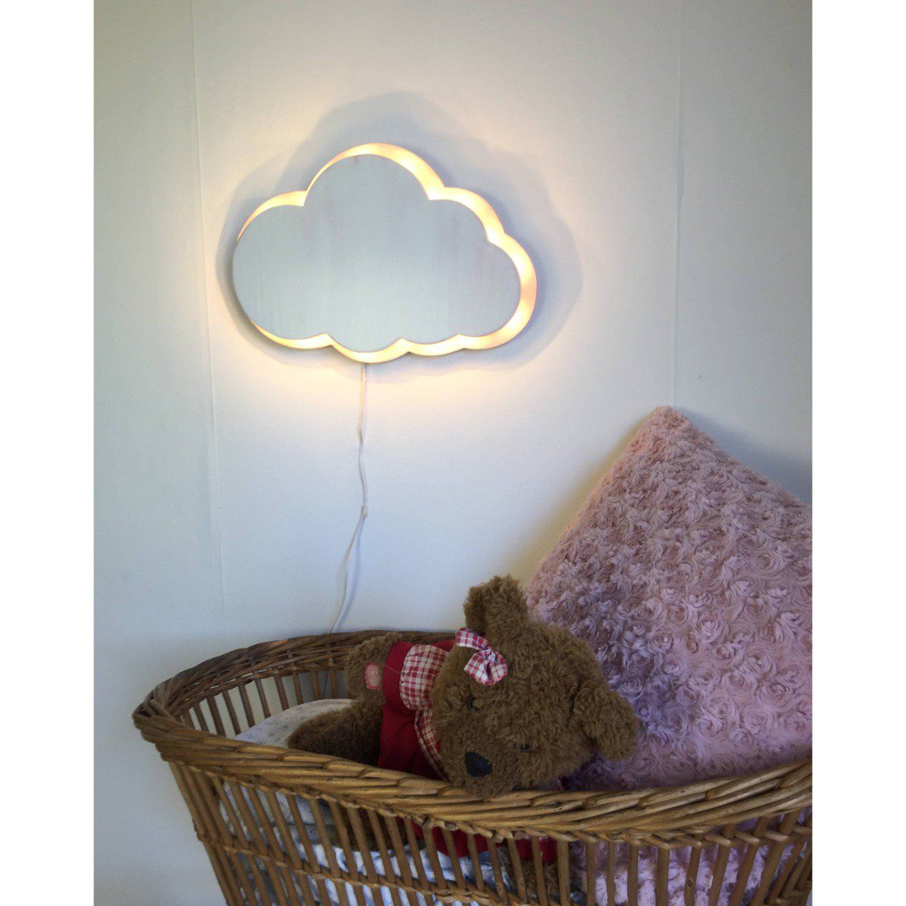 Veilleuse LED nuage personnalisable en magnifique coton floral